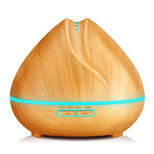 Compact Aroma Diffuser & Humidifier with Wood grain, capacity 400ML of water with essential Oils , LED Lights, Electric charge.