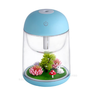 Micro landscape Aroma Diffuser & Humidifier, capacity 180ML of water with essential Oils, 4 color LED Lights, USB charge.