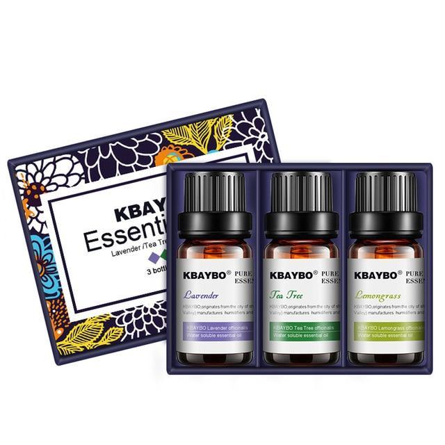 Pure essential oils: 3 Kinds fragrance of  Lavender, Tea tree, lemongrass